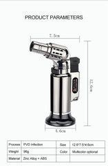 Gas Lighters Metal Windproof Turbo Welding Torch Kitchen Cooking Adjustable Flame Powerful Spray Gun Cigar Lighter For Men Gifts