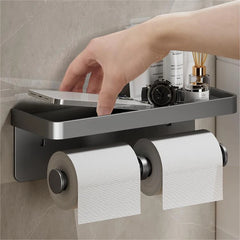 Toilet Paper Holder Aluminium Bathroom Wall Mount WC Paper Phone Holder Shelf Towel Roll shelf Accessories