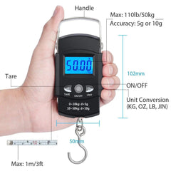 50kg/10g Mini Scale Electronic For Fishing Luggage Travel Weighting Steelyard Portable Digital Kitchen Scales