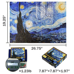 MaxRenard 1000 Pieces Jigsaw Puzzles Famous Paintings Van Gogh The Starry Night Family Game Gift Home Wall Decoration