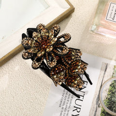 Rhinestone Hairpin Flower Leaf Butterfly Duckbill Hair Claws Retro Hair Clips Accessories For Women Shinning Ponytail Headwear