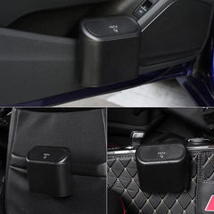 Universal Organiser Car Trash Bin Hanging Vehicle Garbage Dust Case Storage Box Black ABS Square Pressing Trash Can