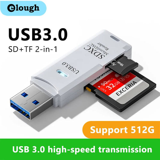 2 in 1 USB 3.0 Card Reader Micro sd card Reader usb adapter High Speed Card reader TF Memory card For PC Laptop Accessories