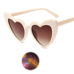 Love Heart Shaped Effects Glasses Watch The Lights Change to Heart Shape At Night Diffraction Glasses Women Fashion Sunglasses