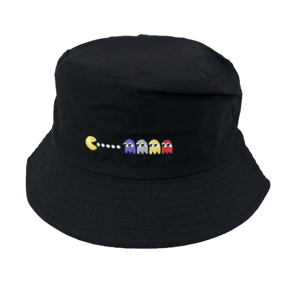 Unisex Embroidered Alien Foldable Bucket Hat Beach Sun  Street Headwear Fisherman Outdoor  Men and Woman Cap