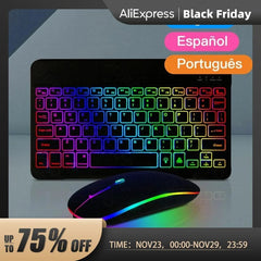 10inch Keyboard And Mouse Backlight Bluetooth Keyboard For IOS Android Windows Wireless Keyboard and Mouse