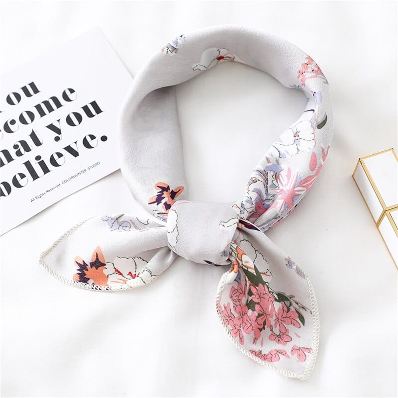 2022 New Women Silk Scarf Square Foulard Lady's Neck Hair Scarves Design Printed Head Kerchief Fashion Girl  Scarfs