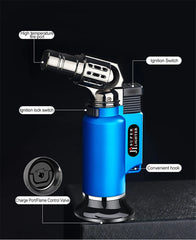 Gas Lighters Metal Windproof Turbo Welding Torch Kitchen Cooking Adjustable Flame Powerful Spray Gun Cigar Lighter For Men Gifts