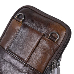 Vintage Men Cowhide Leather Shoulder Crossbody Bag Waist Fanny Pack Male Belt Bum Bag For Travel Casual Phone Messenger Handbags