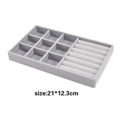 Hot Sales Fashion Portable Velvet Jewelry Ring Jewelry Display Organizer Box Tray Holder Earring Jewelry Storage Case Showcase