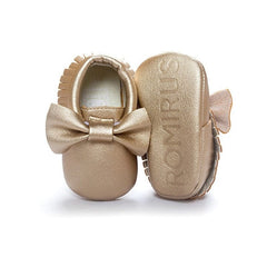 Baby Shoes Newborn Infant Boy Girl First Walker PU Sofe Sole Princess Bowknot Fringe Toddler Baby Crib Shoes Casual Moccasins