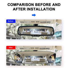 Car Rear View Mirrors Interior Baby Mirrors Wide Angle Convex Rearview Mirror Anti Glare Large Vision Auxiliary Monitor