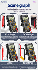 Digital Multimeter True RMS Handheld High Precision Tester NCV AC/DC Voltage Current Resistance Ohm Tool