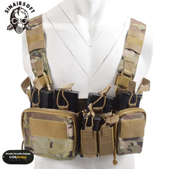 SINAIRSOFT CS Match Wargame TCM Chest Rig Airsoft Tactical Vest Military Gear Pack Magazine Pouch Holster Molle 500D Nylon Swat