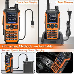 Two Way Radio UV-21 Pro V2 Wireless Copy Frequency Tri Band Powerful Waterproof Long Range UV-5R 22Pro S22 Type-C