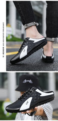 Half Slippers for Men Trendy Men's Flat Bottom Casual Shoes Soft Sole Support Shoes Men's Sneakers Zapatos De Hombre