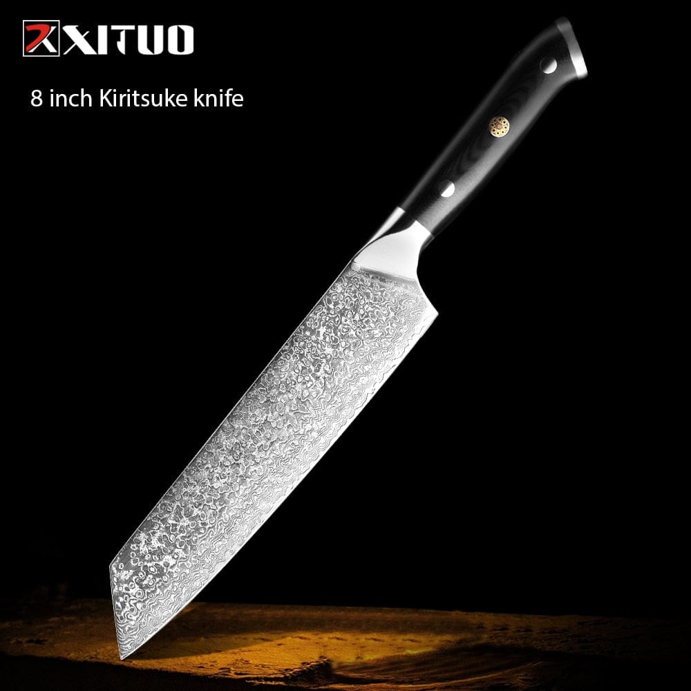 XITUO Damascus kitchen Knife 1-9PC 67 layers Japan Damascus steel Chef knife Sharp Sankotu Cleaver Boning Paring knife G10 handl - Wowza