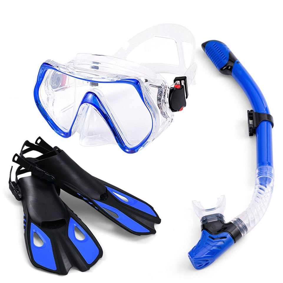 Swimming Flippers Diving Fins Snorkeling Goggles Dive Snorkel Equipment Scuba Diving Swimming Fins Set Adult Flippers Underwater