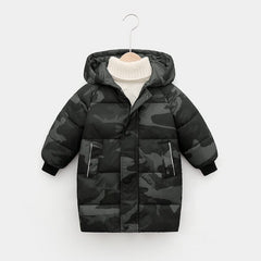 Children's Down Coat Winter Teenage Baby Boys Girls Cotton-padded Parka & Coats Thicken Warm Long Jackets Toddler Kids Outerwear