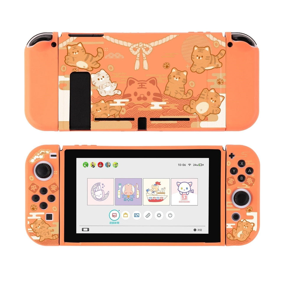 GeekShare Case Cute Steamed Bread Rabbit Cartoon Soft Full Cover Back Girp Shell For Nintendo Switch Accessories