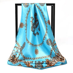 Square Silk Scarves Women 90*90cm Satin Hijab Scarf Muslim Female Chiffon Shawls And Wrap Hair Head Scarves Pareo Bandanna