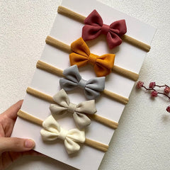 5Pcs/Set Baby Headband Bows For Girls Headbands Children Elastic Hair Bands New Born Hairband Soft Toddler Cute Accessories