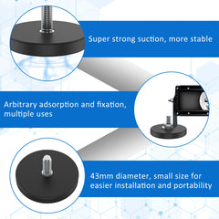 Magnet Mount Base Led Light Bar 1.7 Inch Round Neodymium Mounting Magnet M6 Thread Stud Magnet Anti-Scratch