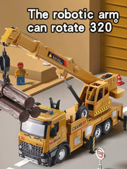 Large Truck Crane Engineering Vehicle Alloy Model Car Construction Toys Metal Diecast Toy Car Sound & Light Toys For Kids Gift