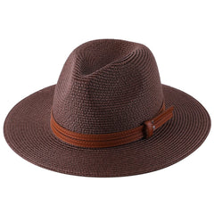 56-58-59-60CM New Natural Panama Soft Shaped Straw Hat Summer Women/Men Wide Brim Beach Sun Cap UV Protection Fedora Hat