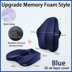 Memory Foam Seat Cushion Orthopedic Pillow Coccyx Office Chair Cushion Support Waist Back Pillow Car Seat Hip Massage Pad Sets