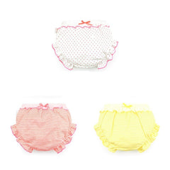 3 Piece/Lot Kids 100%Cotton Panties Girl Baby Infant Newborn Fashion Solid Cute Bow Striped Dots Underpants For Children Gift CN