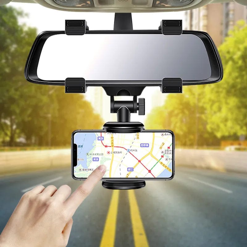 Car Mirror Phone Holder Telescopic 360° Mount Mobile Phone Support Stand Car GPS Adjustable CellPhone For iPhone 13 Holder