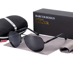 BARCUR Aluminum Vintage Men's Sunglasses Men Polarized Coating Classic Sun Glasses Women Shade Male Driving Accessories Eyewear