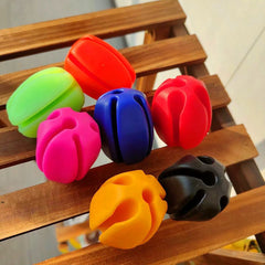 6pcs Silicone Fishing Rod Holder Ball Straps 5 Hole Lightweight Fishing Tackle Ties Organizer Storage Racks Fishing Accessories