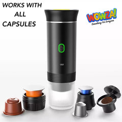 Universal Capsule Coffee Machine Wireless Electric Portable Espresso for Car & Home Camping Powder Travel Coffee Maker