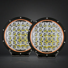 Pair Black 7-9  INCH LED Driving Lights Spotlights And Wiring Harness