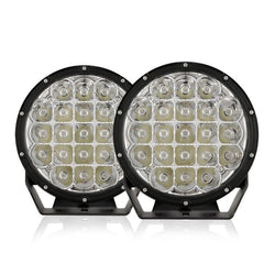 Pair Black 7 INCH LED Driving Lights Spotlights And Wiring Harness