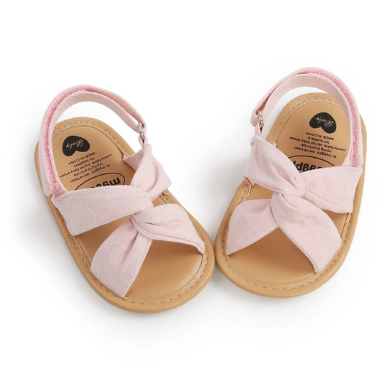 0-18M Fashion Newborn Baby Girls Sandals Princess Shoes Infant Bowknot Toddler Summer Sandals PU Non-slip Shoes - Wowza