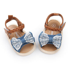 0-18M Fashion Newborn Baby Girls Sandals Princess Shoes Infant Bowknot Toddler Summer Sandals PU Non-slip Shoes - Wowza