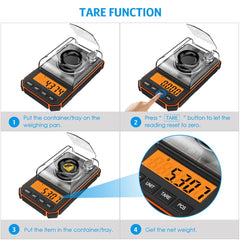 0.001g Electronic Digital Scale Portable Mini Scale Precision Professional Pocket Scale Milligram 50g Calibration Weights - Wowza