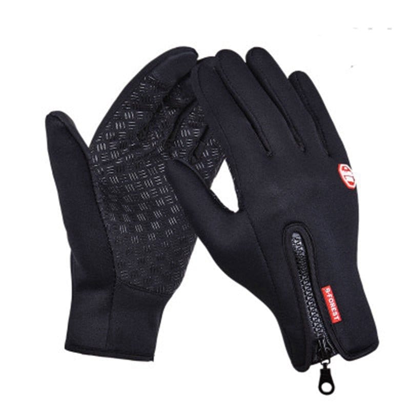 1 Pairs Gloves Anti Slip Windproof Thermal Warm Touchscreen Glove Breathable Tactico Winter Men Women Black Zipper Gloves - Wowza