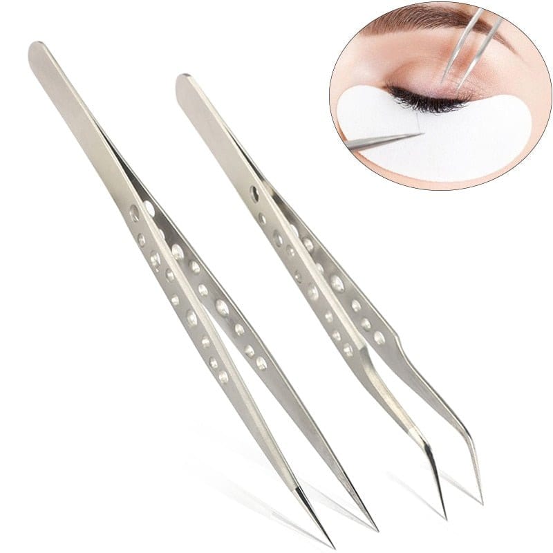 1 Pcs Eyelashes Tweezers Stainless Steel superhard Tweezers High Precision Anti-static tweezers for Eyelash Extensions - Wowza