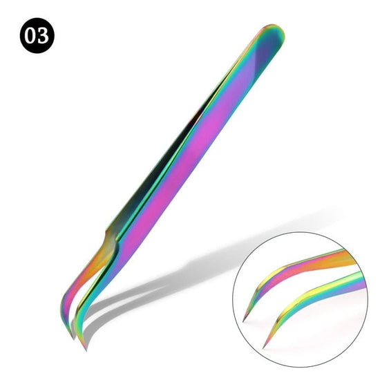 1 Pcs Eyelashes Tweezers Stainless Steel superhard Tweezers High Precision Anti-static tweezers for Eyelash Extensions - Wowza