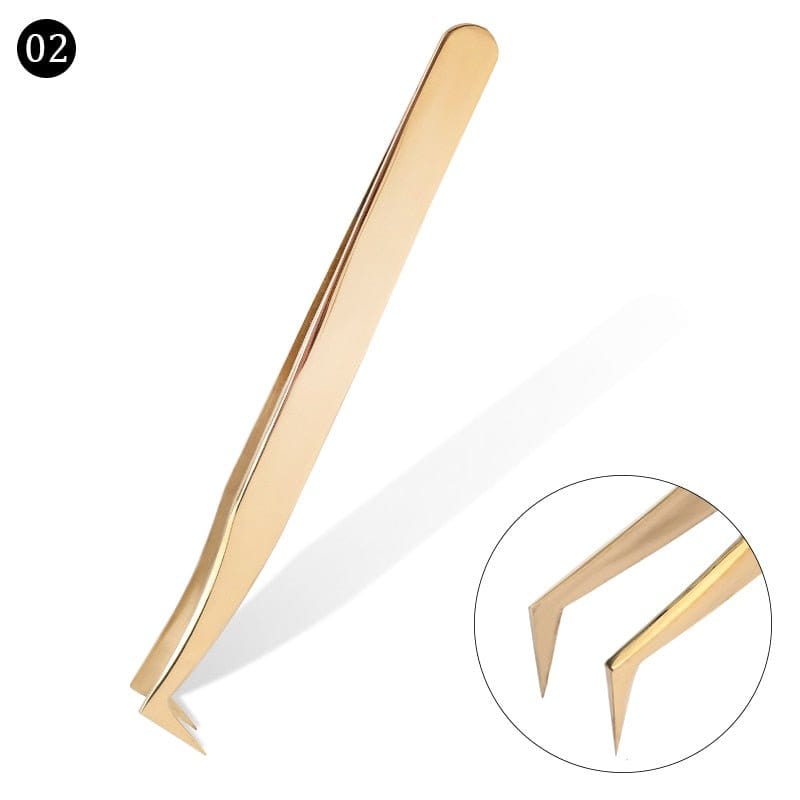 1 Pcs Eyelashes Tweezers Stainless Steel superhard Tweezers High Precision Anti-static tweezers for Eyelash Extensions - Wowza