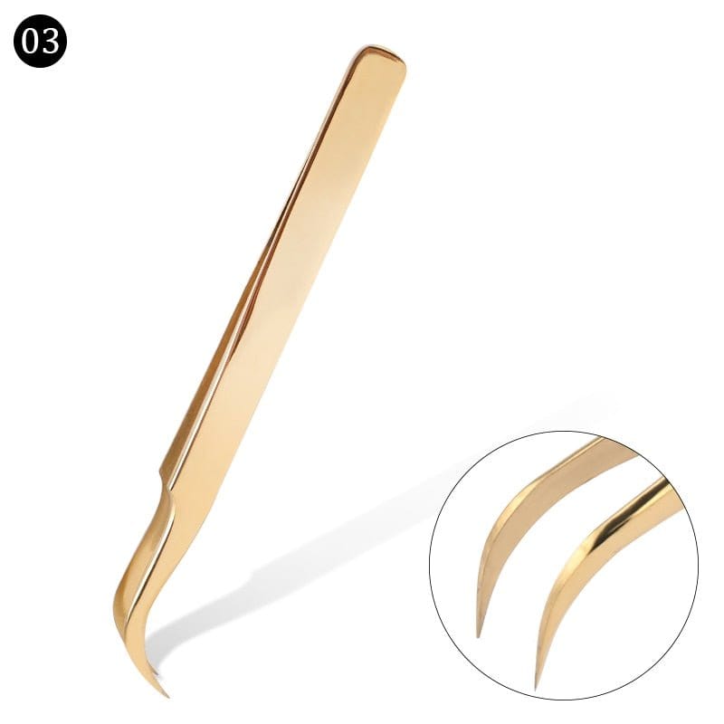 1 Pcs Eyelashes Tweezers Stainless Steel superhard Tweezers High Precision Anti-static tweezers for Eyelash Extensions - Wowza