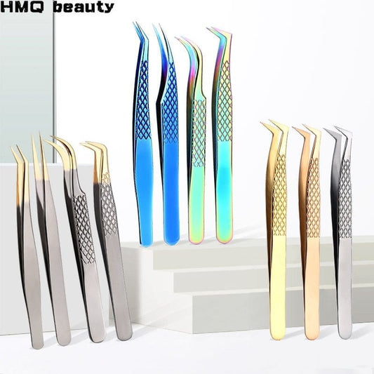 1 Pcs Eyelashes Tweezers Stainless Steel superhard Tweezers High Precision Anti-static tweezers for Eyelash Extensions - Wowza