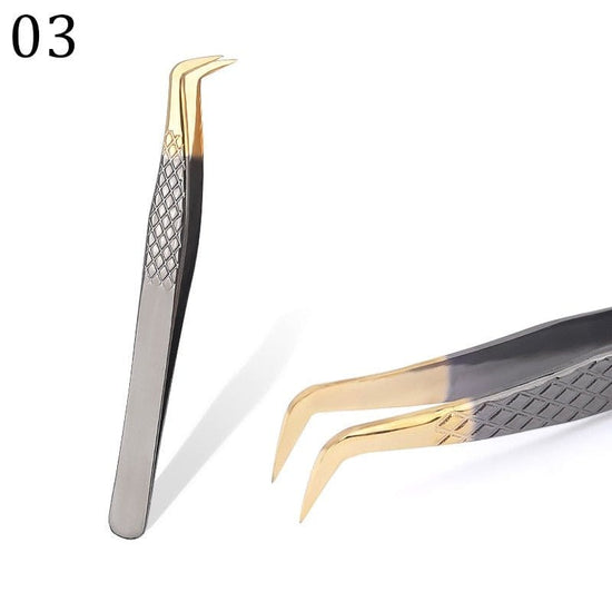 1 Pcs Eyelashes Tweezers Stainless Steel superhard Tweezers High Precision Anti-static tweezers for Eyelash Extensions - Wowza