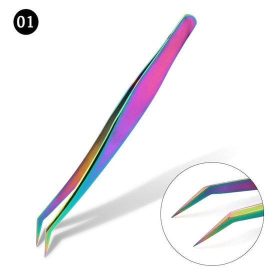 1 Pcs Eyelashes Tweezers Stainless Steel superhard Tweezers High Precision Anti-static tweezers for Eyelash Extensions - Wowza