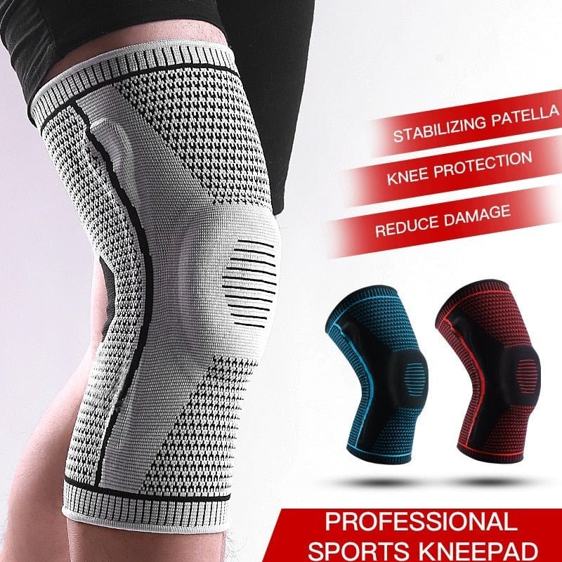 1 Piece Silicone Full Knee Brace Strap Patella Medial Support Strong Meniscus Compression Protection Sport Pads Running Basket - Wowza