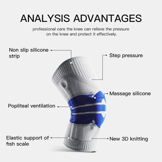1 Piece Silicone Full Knee Brace Strap Patella Medial Support Strong Meniscus Compression Protection Sport Pads Running Basket - Wowza